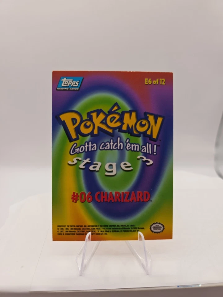 Pokemon Topps Charizard Card #E6 1999 - Image 2 of 3