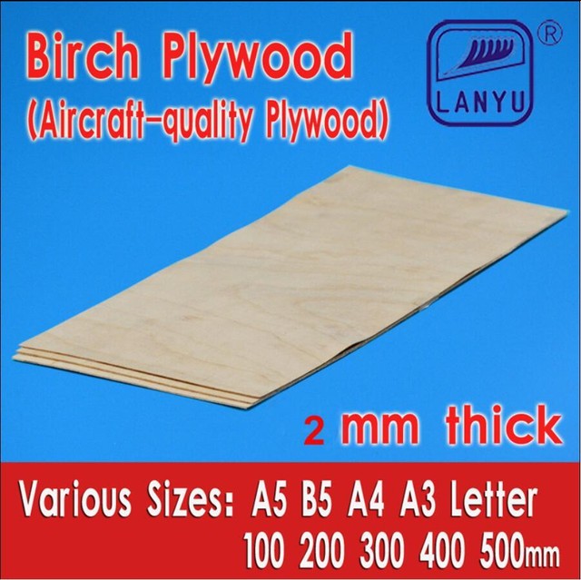 Aircraft Grade Birch Plywood Sheet 2mm thick for Model, Craft