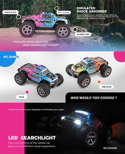 WLTOYS 204006 4WD Off-Road 1/20 RC Car Remote Control RTR Rock Crawler Kids Toys - Picture 8 of 23