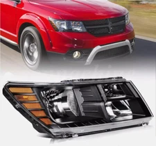 RH Passenger Side Headlight For 2009-2020 Dodge Journey w/Black Trim Headlamp