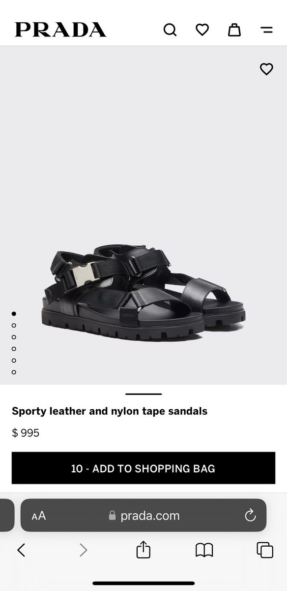 Prada Black leather Strap silver Buckle And Nylon Tape Prada Black leather Strap silver Buckle And Nylon Tape