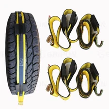 GRIPON (Pack of 2) 2inch x 10ft Over Tire Car Hauler Tie Down Straps with J Hook