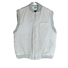 St. John  s Bay Corduroy Vest Mens Medium Tan Zip Up Closure Quilted Liner
