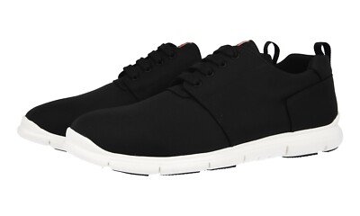 PRADA Leichte Nylon LINEA ROSSA Sneaker - 4E3055 - Schwarz Weiss - NEU