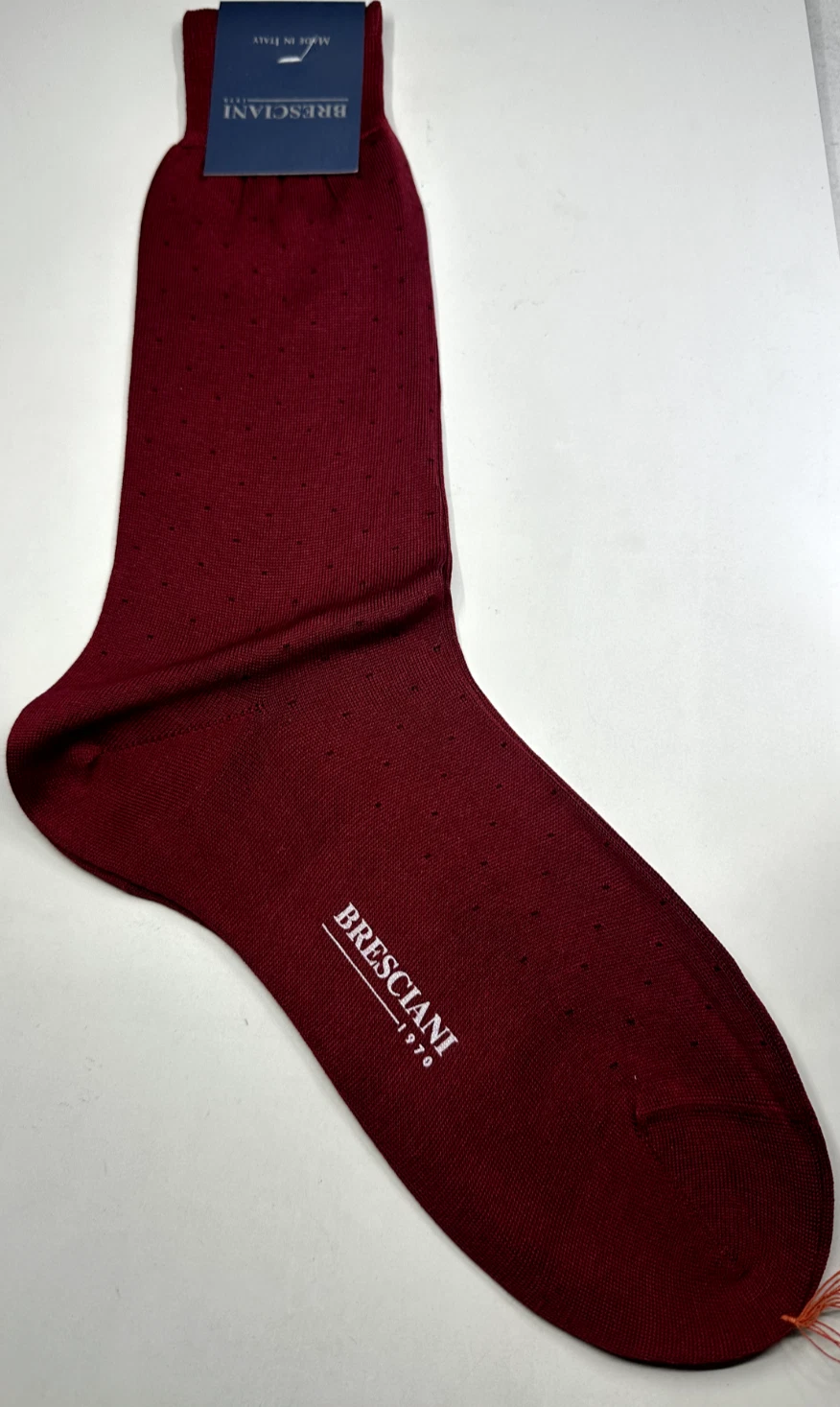 BRESCIANI Socks Men Italian/ Deep Red/Black/100% Cotton Size Small New