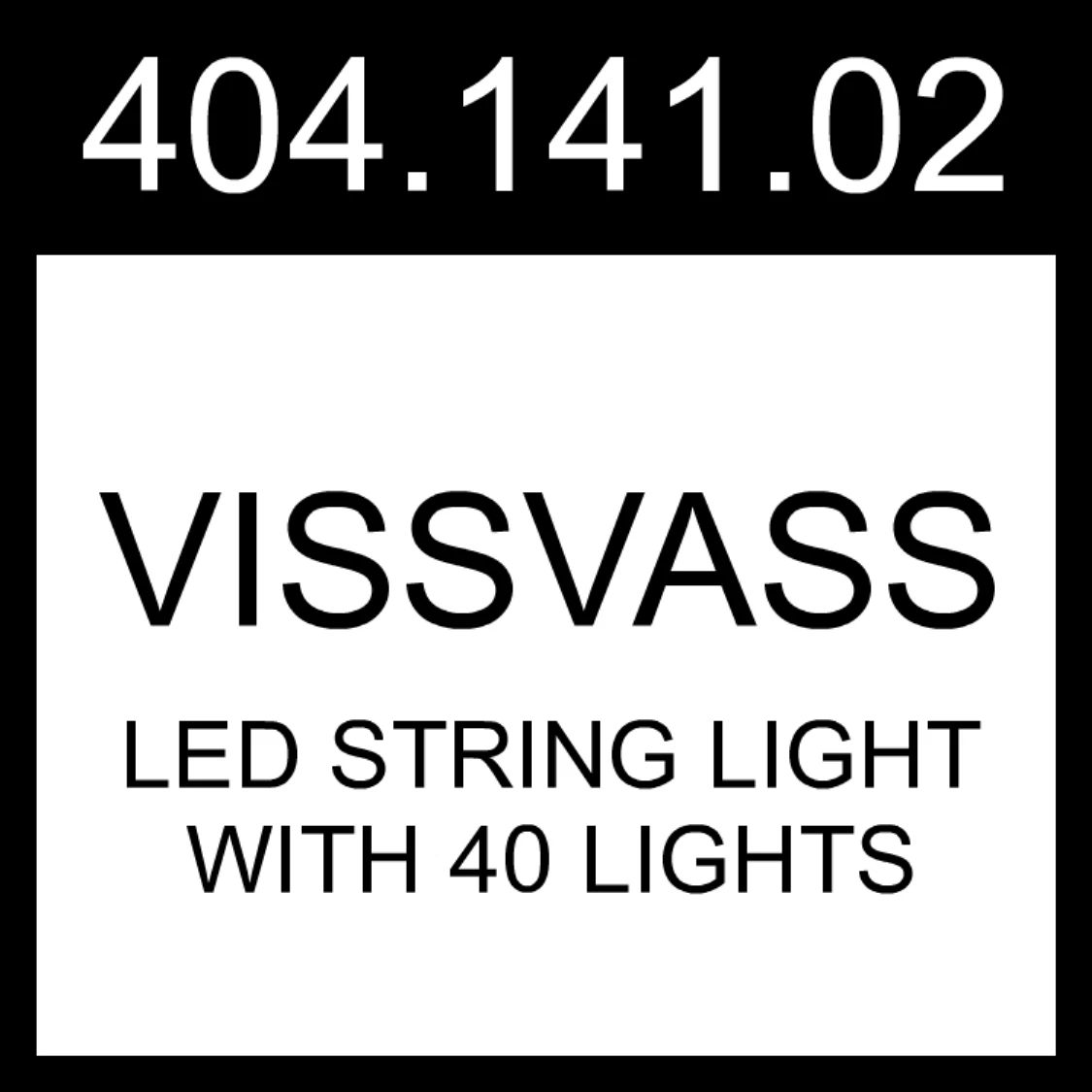 IKEA VISSVASS LED String Light With 40 Lights 404.141.02