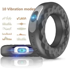 Vibrating Cock Rings Adjustable Penis Ring Silicone Rechargeable For Men Sex Toy