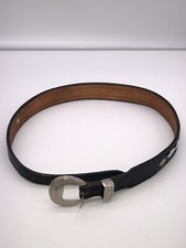 Kids Belt Size 30 Wrangler 028931 white beads black genuine leather made USA