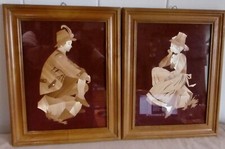 2 DDR  Srtohbilder Kunstgewerbe Neugersdorf  Mann /Frau in Trachtenkleidung 70er