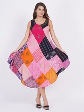 Women Casual Printed Multi Patchwork Short Umbrella Dress Wholesale Mix lot 5pc