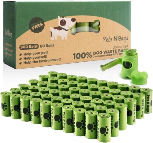 Pets N Bags Dog Poop Bags, Dog Waste Bags, Biodegradable Unscented Refill Rolls - Afbeelding 1 van 16