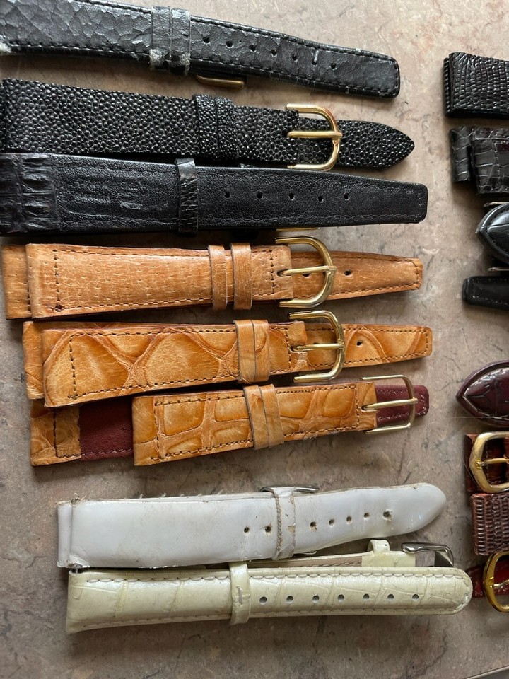 Lot Of 16 NEW & USED Unisex Leather Watch Bands eBay