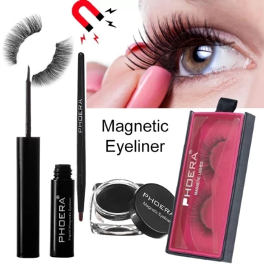 PHOERA Magnetic Eyelash MISKEEN Eyeliner KIT Eye Lash Tool Liquid Easy Apply UK