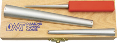 DMT Diamond Honing Cones Kit DCKF Fine Grit. Includes small, medium and large sh