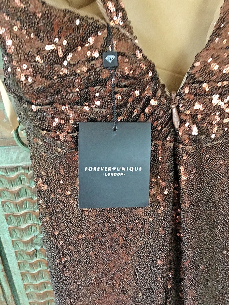 FOREVER UNIQUE London evening dress, bronze, 8, new, ,formal | eBay