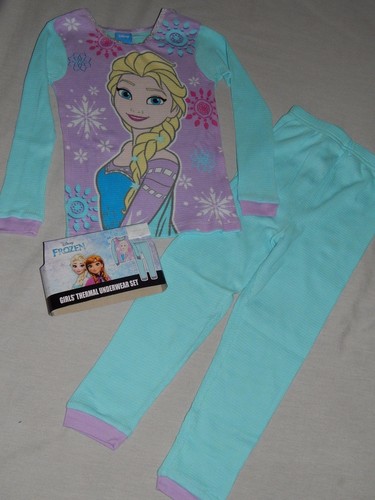 Girls Thermal Underwear Size 10 Princess Elsa Outfit Disney Frozen Set NEW - Picture 4 of 12
