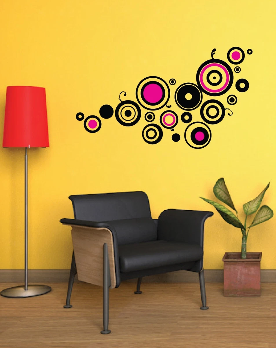 PLIGREAT Rotondo Stile Bohémien Adesivi Murali Rimovibile Cesto di Bambù Adesivi Da Parete per Soggiorno Camera Da Letto Ufficio Sfondo Decorazione Della Parete Casa Indoor Wall Art Decorativo