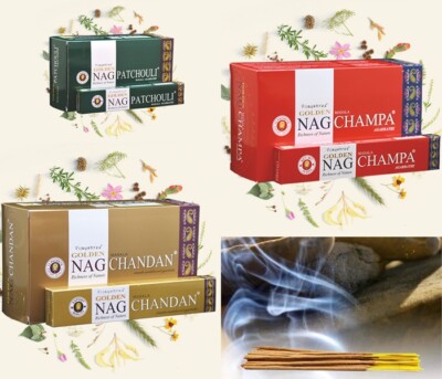 Räucherstäbchen Golden Nag für Meditation, Entspannung & Yoga - Duftstäbchen