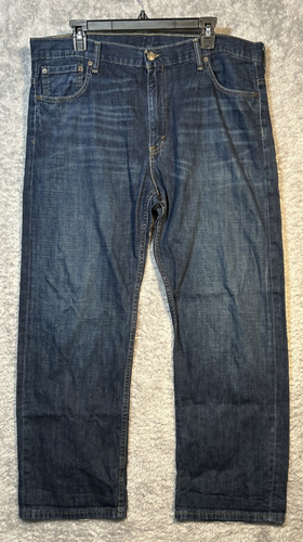 Levis Jeans 569 Mens 36x30 (38x29 measured) Dark Blue Minor Cuff Frays 3713 - Picture 2 of 8
