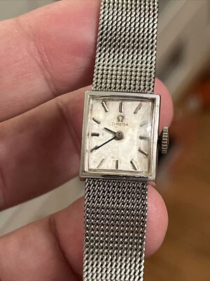 VTG Omega ladies watch 14K White Gold 