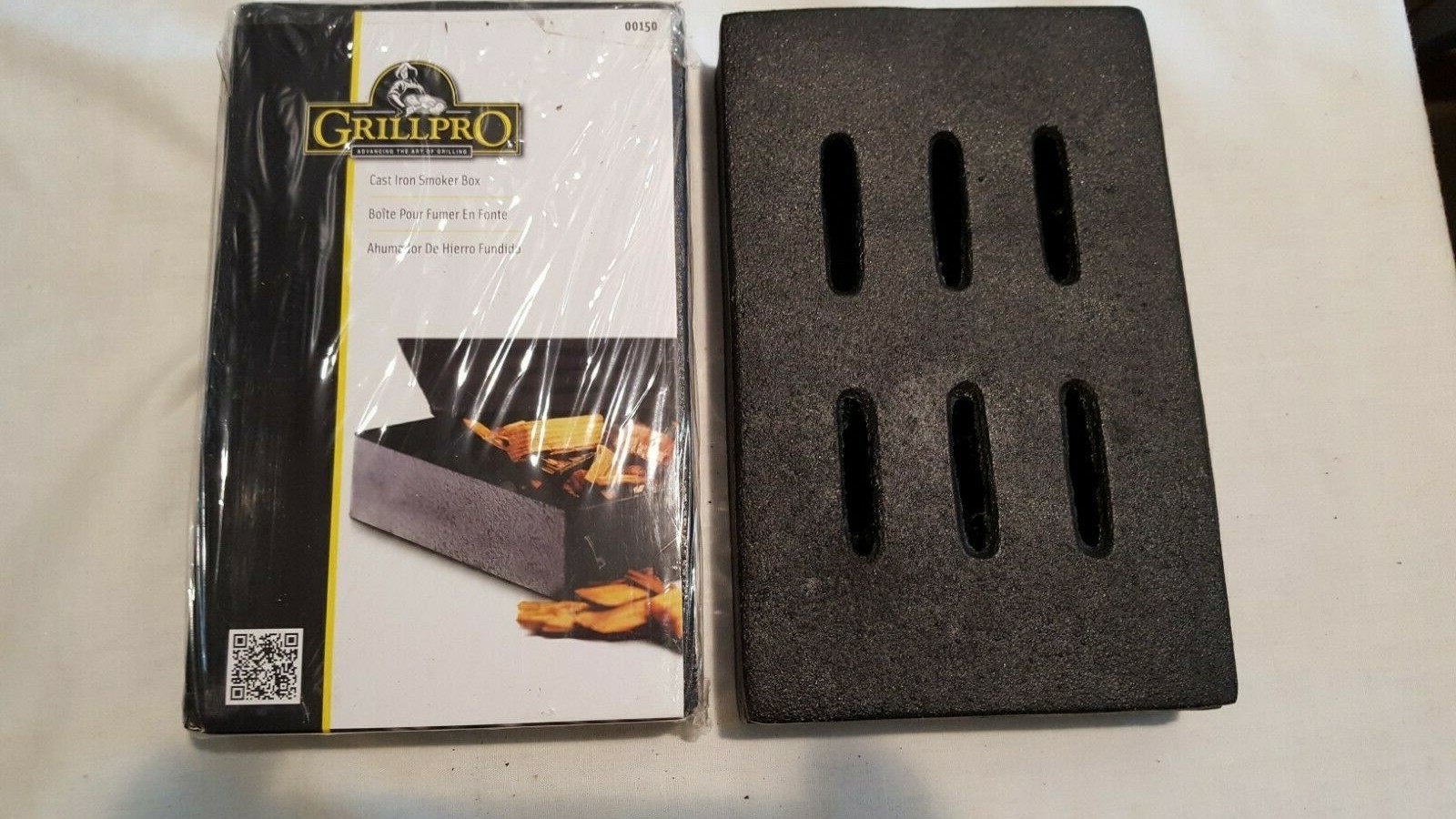 BBQ GRILL Black Cast Iron Wood Chip Smoker BoxGRILLPRO 00150 eBay