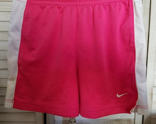 Nike Womens Shorts Size XS Pink White Trim Pull On Drawstring Logo Athletic