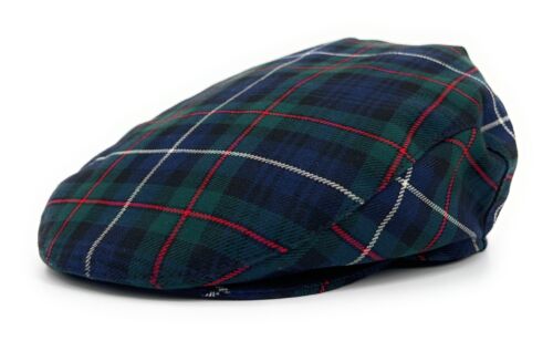 Tartan Flat Cap One Size Comfort Fit Quilted Lining Made in Scotland - Afbeelding 1 van 34