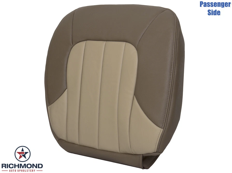 2002 GMC Envoy -Passenger Side Bottom Replacement Leather Seat Cover 2-Tone TAN - Image 4 of 4