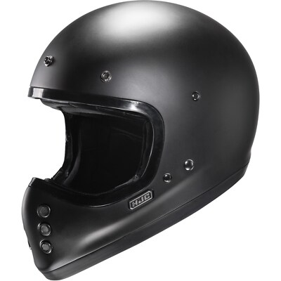 HJC V60 Sólido Retro Casco De Moto Talla L Vintage Años 80 Negro