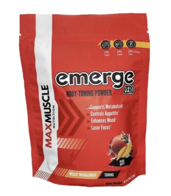 Max Emerge ZERO Diet Drink Body Toning Powder Peach Mango