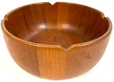 ATAPCO Vintage Siamese Thai Teak Wood Turned 10" MCM Mid Century Fruit Bowl
