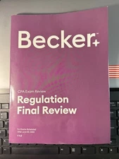Becker CPA Exam Review Regulation Final Review Book Paperback V 4.2 2022