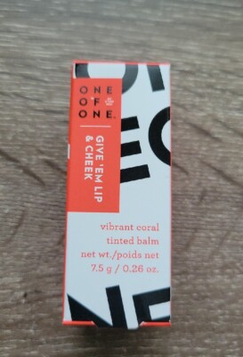 One Of One by C'est Moi Saucy Vibrant Coral Tinted Lip / Cheek Balm. New 