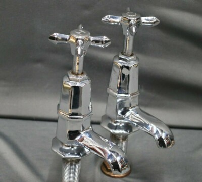 ART DECO BASIN TAPS, CHROME BATHROOM TAPS RECLAIMED & FULLY REFURBISHED ...