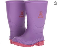 Girls Purple Kamik Stomp Rainboots New 31 Size 4 Waterproof