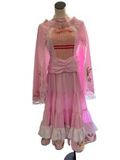 Princess peach costume cosplay pink homemade Dress Cape Size Medium