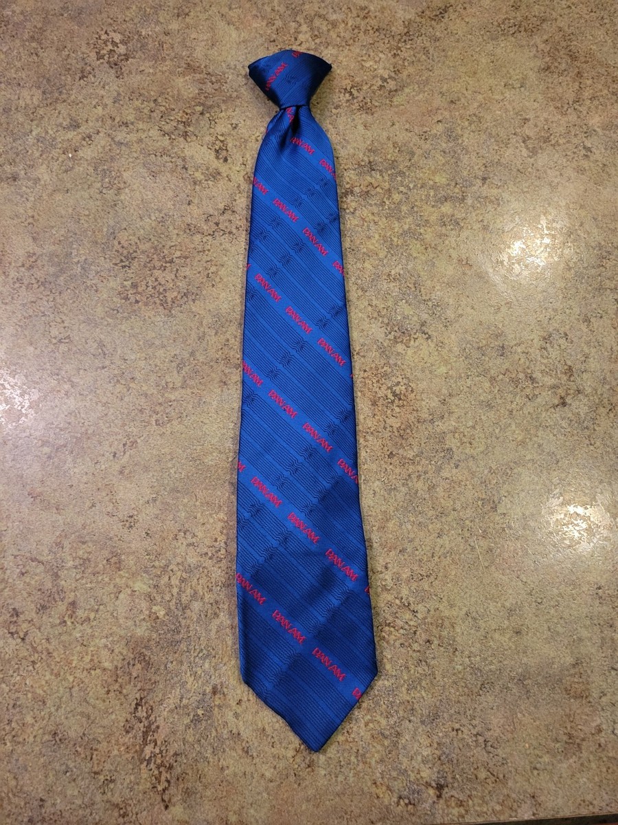 PAN AM パンナム ヴィンテージ 747SPプロモーション用 ネクタイ RARE Vintage Original Blue PAN AM Airline Clip-On Uniform