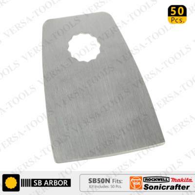 SB50N 52mm Flat Cut Stainless Steel Scraper Fits Fein Multimaster, Rockwell 50PK