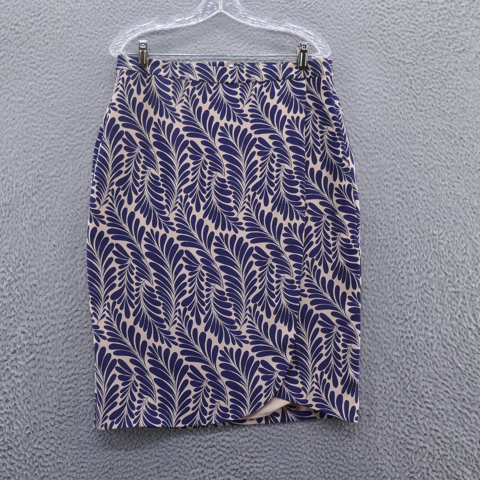 Skirt 10 Blue Beige Leaf Print New