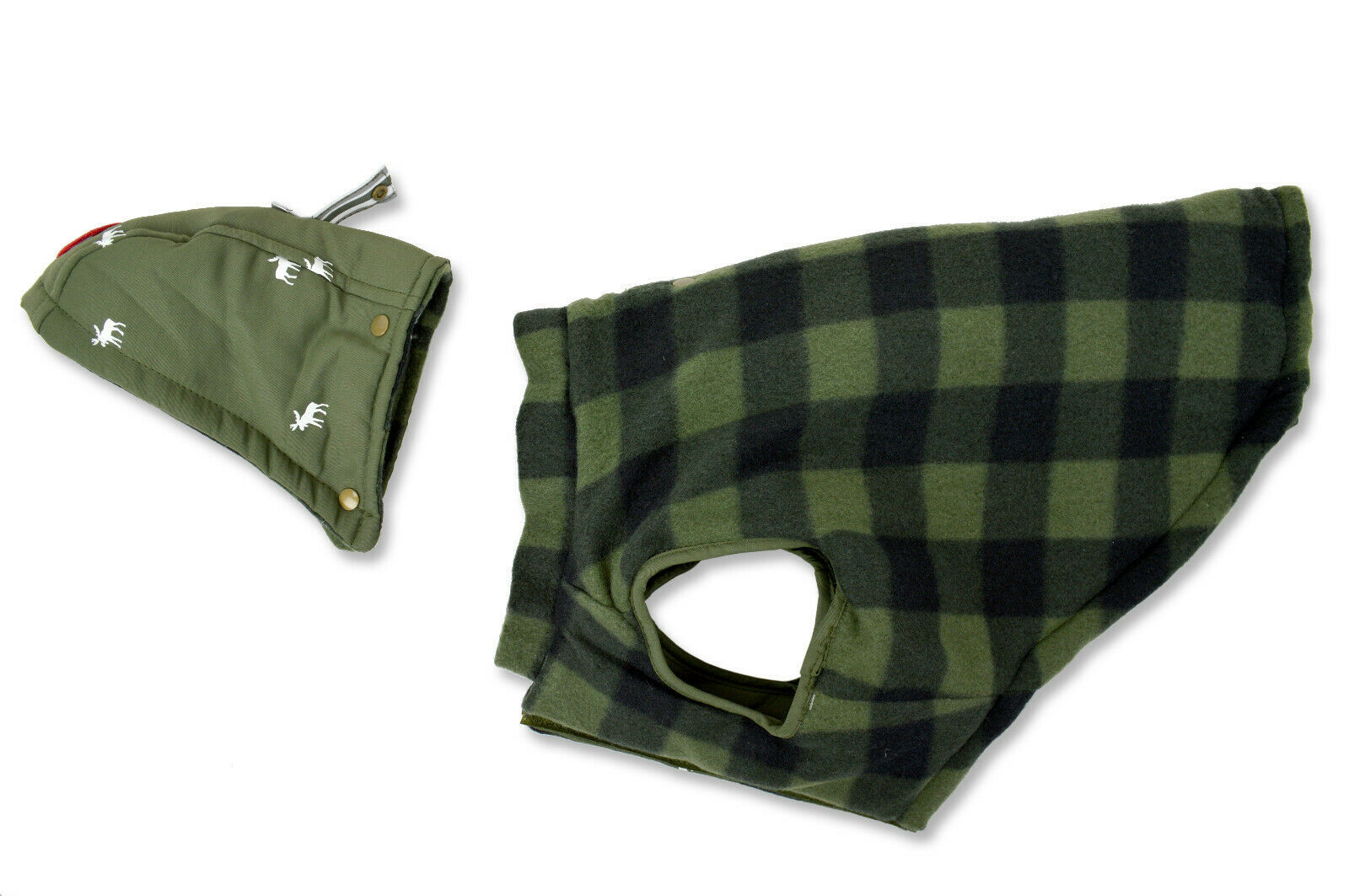 LuvGear Green Cold Alert Reversible Winter Coat For Pets Dogs, Large