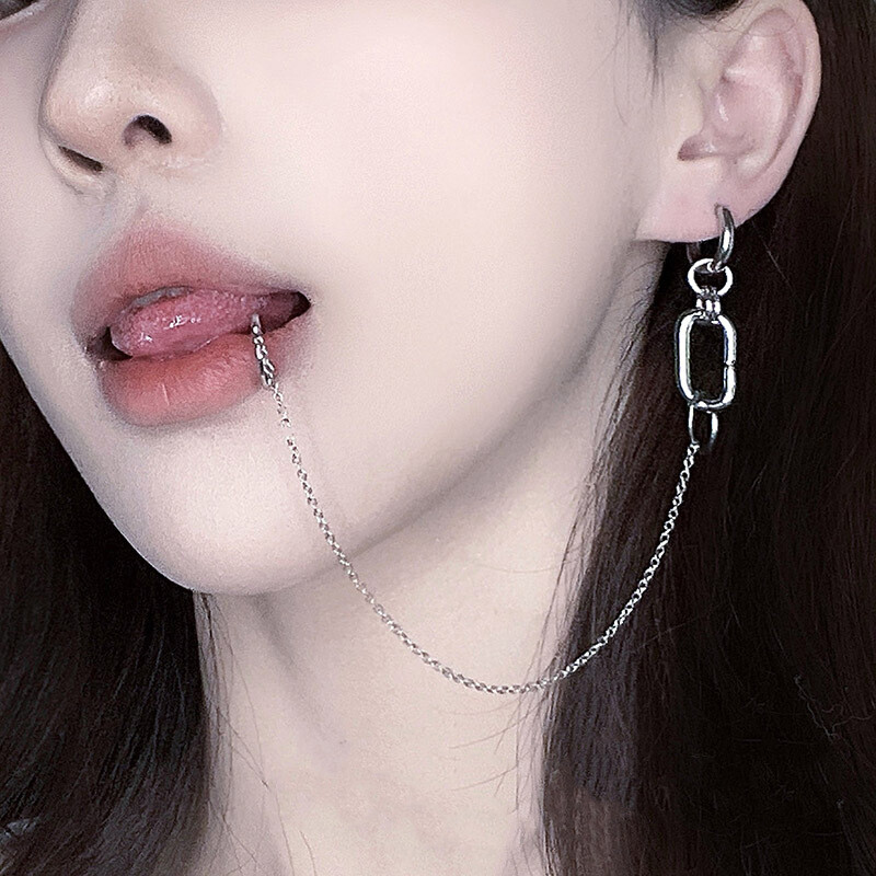 Nana Okazaki Shinichi Cosplay Fake Piercing Lip Clip Earring Chain