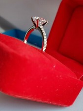 2 Ct Round Cut Engagement Ring 14k White Gold Enhanced