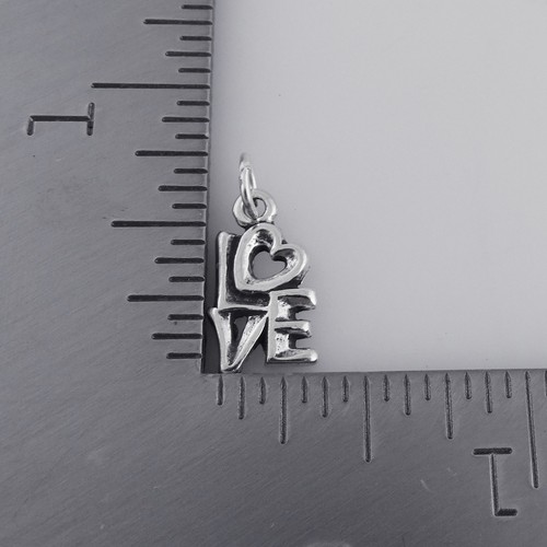 LOVE Word Charm - 925 Sterling Silver - Heart Anniversary Valentine Gift NEW - Picture 4 of 4