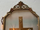 French (1860-1890) Crucifix In Metal Ormolu Frame With Convex Bubble Glass — photo 3