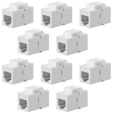 CAT3 RJ11 6P4C Female To Female Telephone Phone Line Jack Coupler White 10 PCS