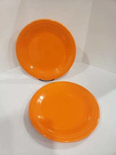 2006 Fiesta Tangerine Orange 10.5” Dinner Plates Homer Laughlin Fiestaware Set