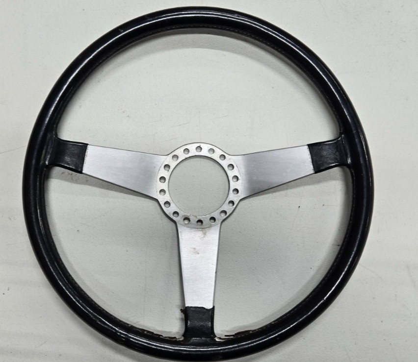 1960's Ferrari Leather Wrapped Steering Wheel Used visible wear