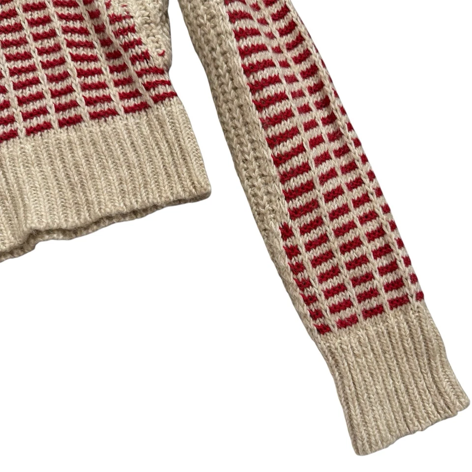 Wool Knit Cropped Sweater Womens Medium Urban Outfitters Retro Stripe Winter  - Image 3 of 4