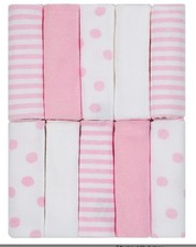 Just Born Girls 10 Newborn Infant Baby Toddler Soft Bath Washcloth