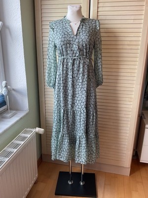 Tolles Kleid in Midilänge von HALLHUBER schwarz/mint gemustert Gr. 34
